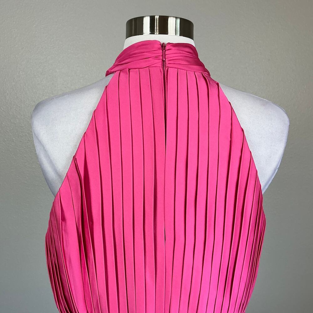 Mac Duggal 26645 Pink Cocktail Dress Pleated Satin Mini Fit and Flare Size 12 - Picture 10 of 13